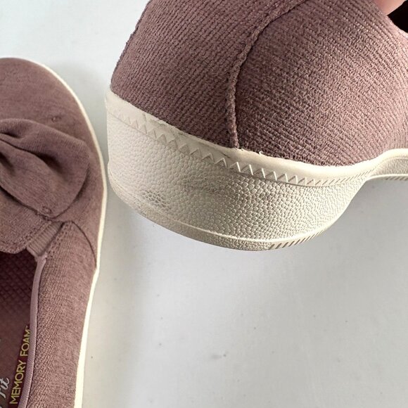 Skechers Madison Ave My Town Walking Sneakers Womens 9.5 Mauve Slip On Bow Shoes - Picture 6 of 9